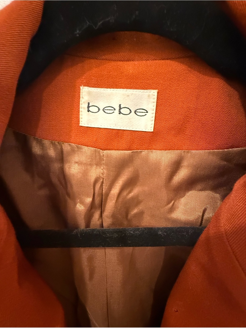 bebe Double-Breasted Orange Blazer with Gold Buttons - Picture 7 of 7